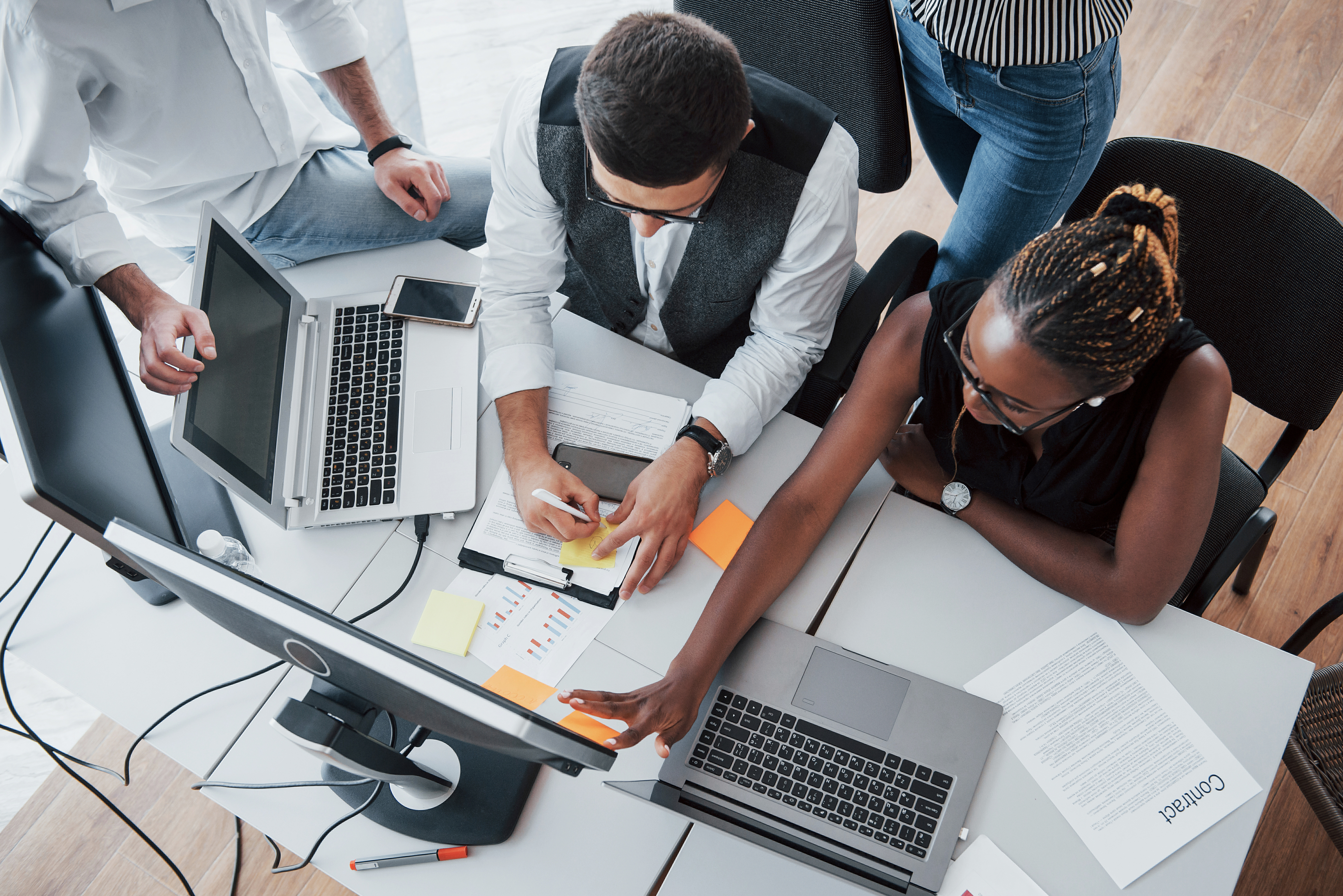image of busy people